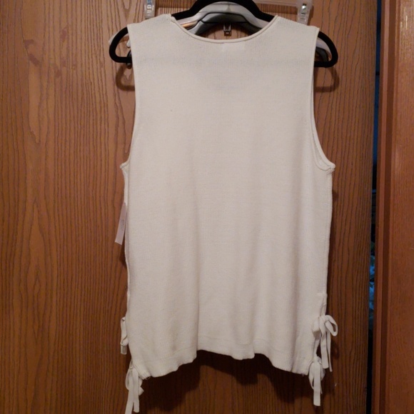 NWT Cream Sweater Tank Lace Up Sides - Picture 5 of 5